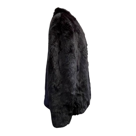 Vince Camuto Womens Black Faux Mink Fur Cape Shrug  Maximalist Money Size M‎ - Picture 3 of 8